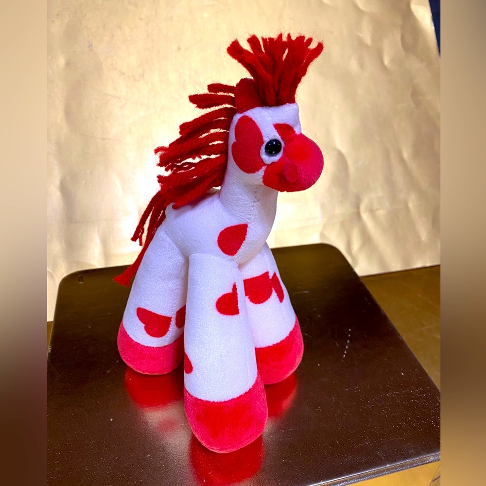 VALENTINES HORSE PONY FUNNY FEET BY BESTEVER RED HEARTS ON BODY RED MANE… - Picture 4 of 12